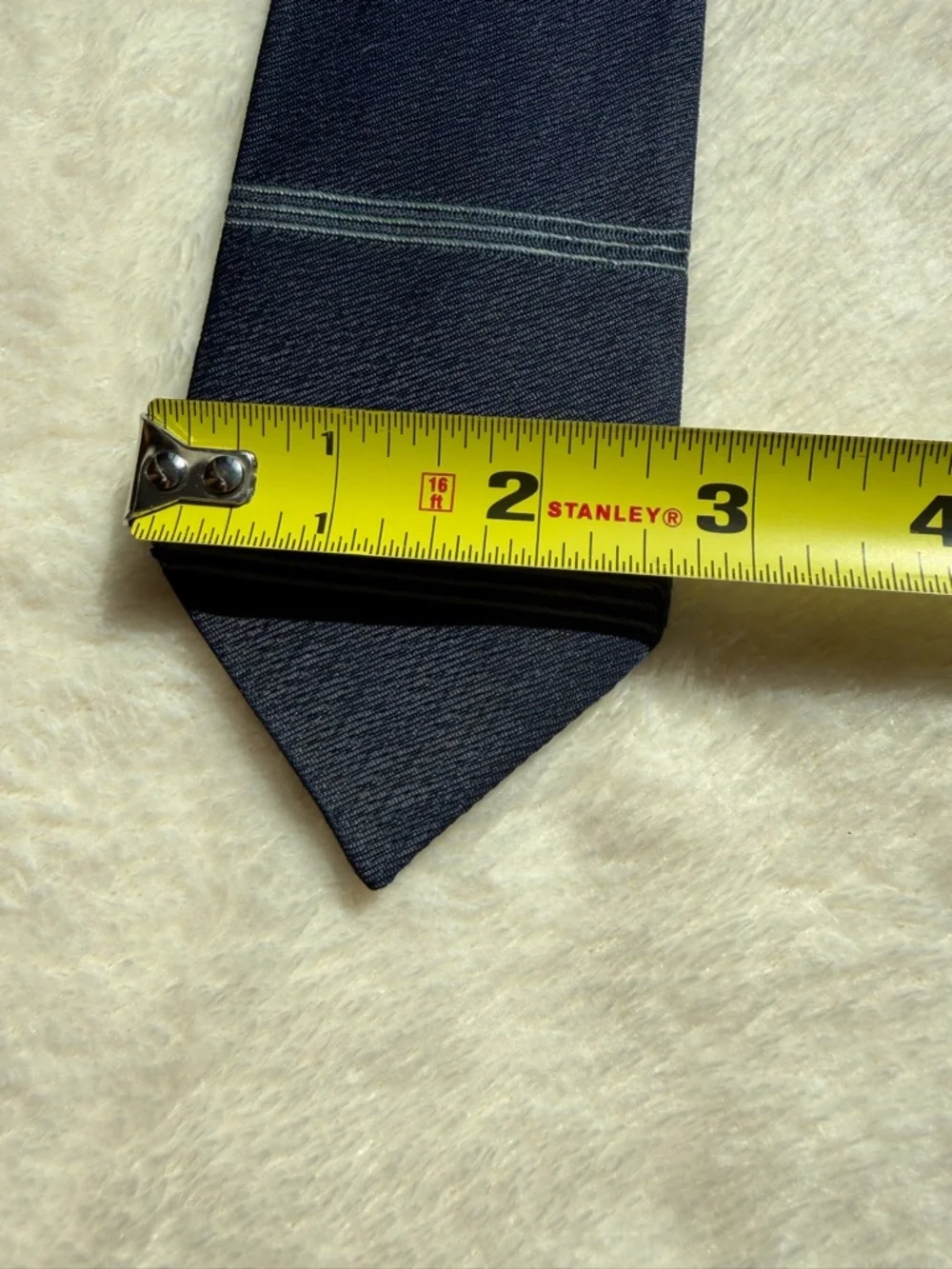 60's Wembley Men's Plaid Navy Blue Tie Embroidered Woven Classic Size One‎ Piece